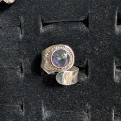 Vintage 925 Mystic Topaz Size 6 Ring