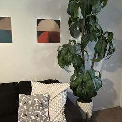 🌿 Large 7’ Artificial Tree with Modern Planter & Stand | Boho Home Decor