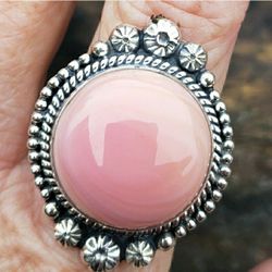 Pink Conch Handcrafted Sterling Silver Ring Turquoise Pieces Too 