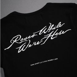 Darc Sport Roses While We’re Here “Baby” Tee In Black Small NEW