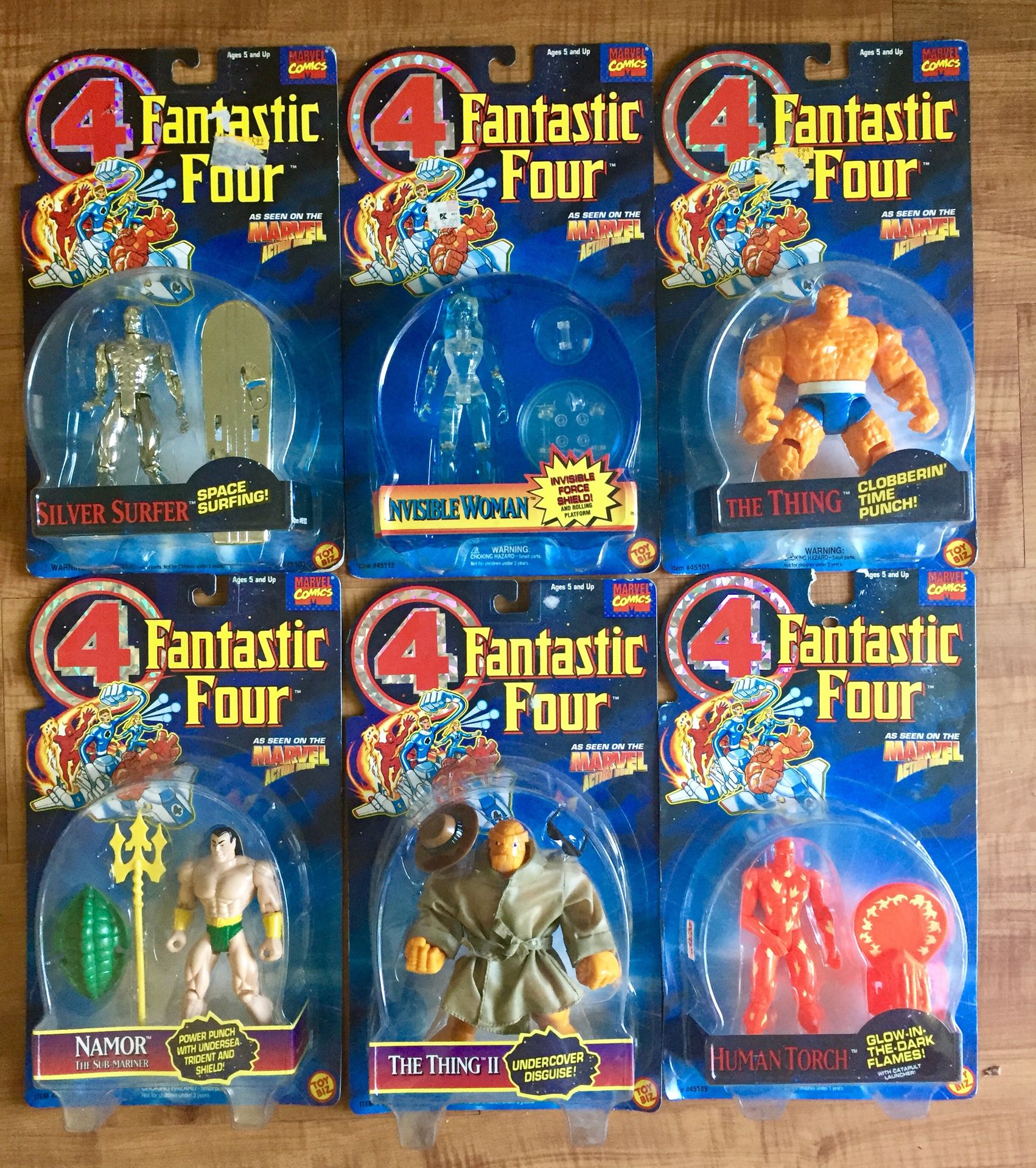 Fantastic four marvel comics toy biz 1995 6 figure unopened lot