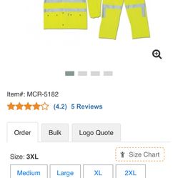MCR safety raincoat set size large
