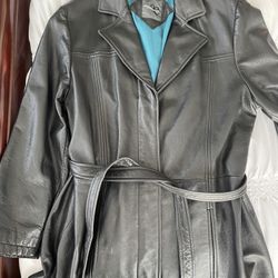 Women’s Black Leather 3/4 Length Jacket