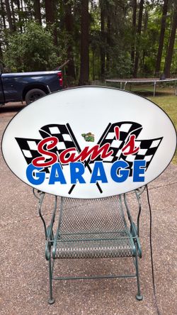 Sam’s Garage Lighted Sign Good Condition