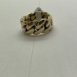 CUBAN RING 10KT YG , SIZE 9, 24.5 GRAMS, 11.6mm 