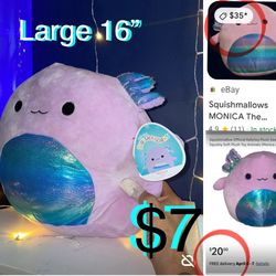 $7 Brand new Squishmallow Monica Axolotl plush large 16”purple NEW WITH TAGS