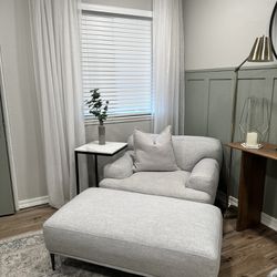 Designer article Chair and matching Ottoman 