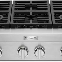 KitchenAid 36" Stainless Steel Commercial-Style Gas Rangetop New