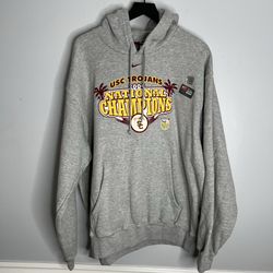 Vintage Y2K USC Trojans 2004 National Champions Hoodie Mens XL Nike Grey NWT
