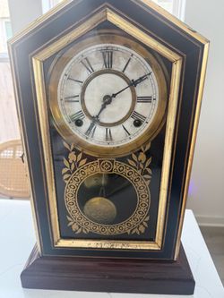 Antique Waterbury Mantel Clock with Pendulum