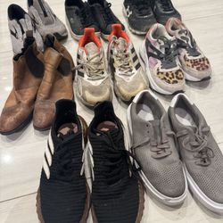 LOT OF 8 Pairs Of Shoes - Adidas - Lacoste - Cole Haan 