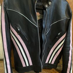 Woman’s size  L 100%  genuine leather riding jacket