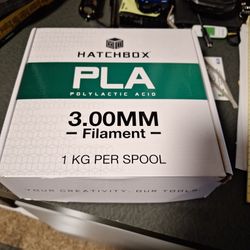 Hatchbox 3mm PLA Red Filament, Open Box,  Unused