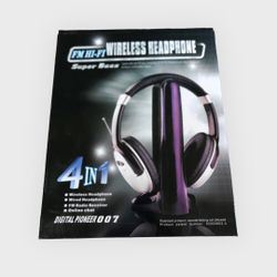 4 in 1 Hi-Fi Wireless Headphone FM Radio Receiver On Line Chat
