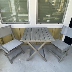 West Elm Outdoor Bistro Set (Weathered Gray)