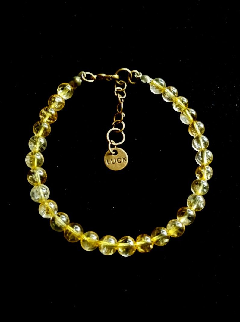 Golden Citrine Crystal Luck Charm Bracelet Handmade by Master Energy Healer Joy Luck Success