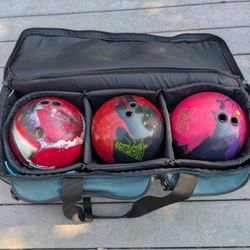 Columbia 300 Bowling Bag And 3 Balls