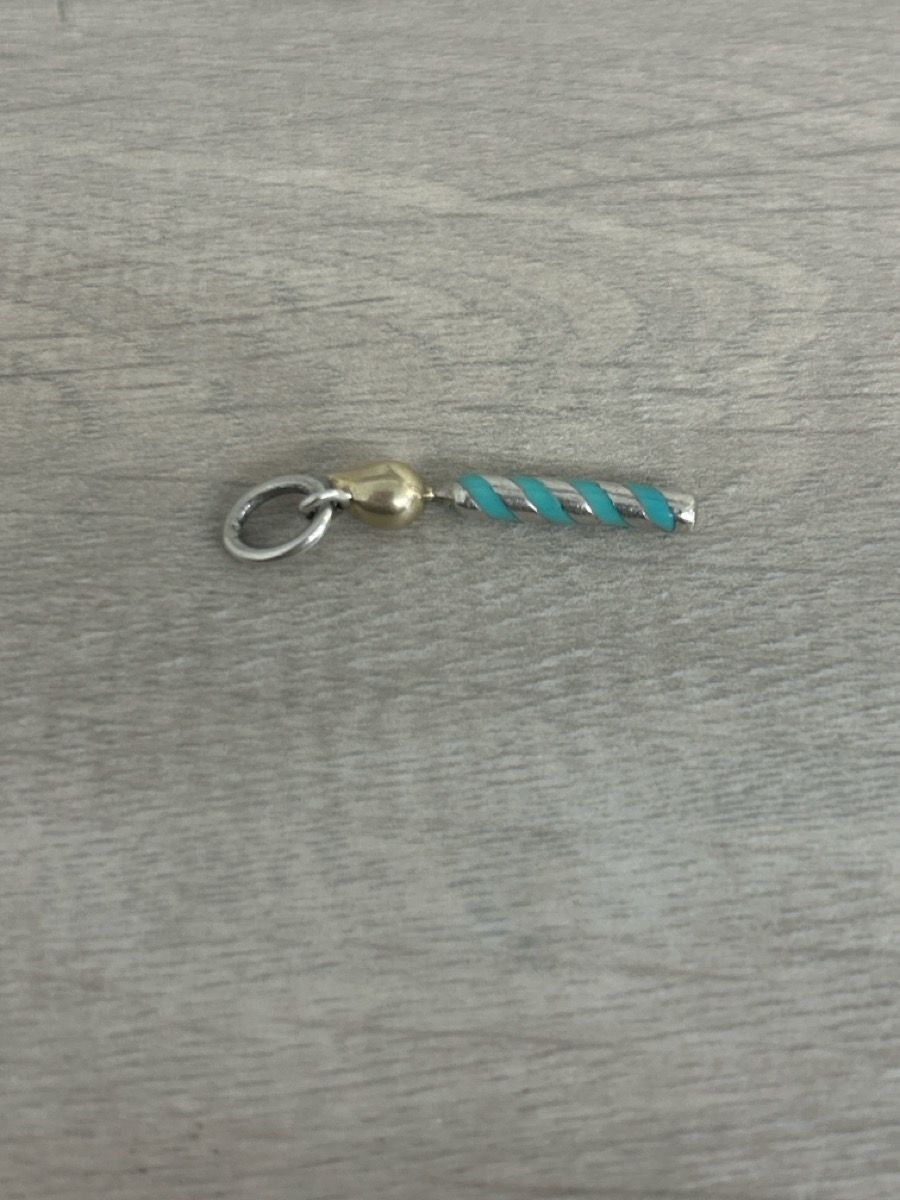 Tiffany & Co Sterling Silver & 18K Gold Birthday Candle Charm *Authentic* (PO1020055) - Good Condition
