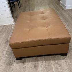 Ottoman  Tan Vinyl