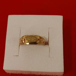 10kt Gold Nugget Design Kids Ring  