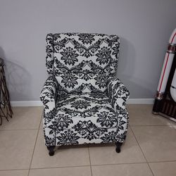Black and white recliner chair