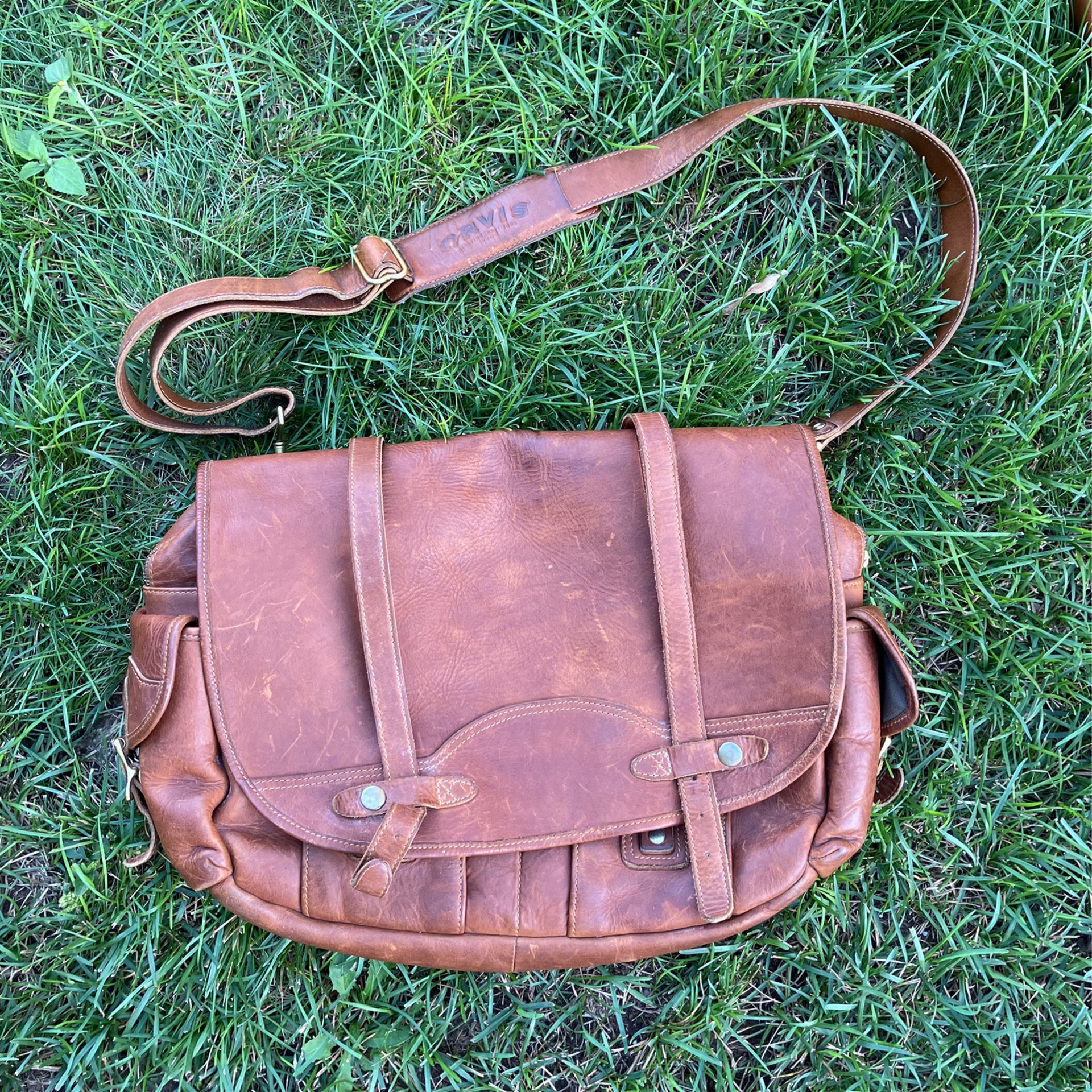 Orvis Leather Messenger Bag 