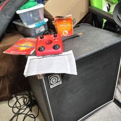 Ibanez Bass Guitar Ampeg B A 115 Amp, Zoom Pedal, Gig Bag, Wires