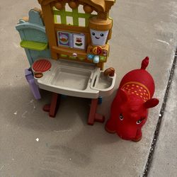 Fisher, price learning grow toy and bouncing donkey Fisher, price learning grow toy and bouncing donkey