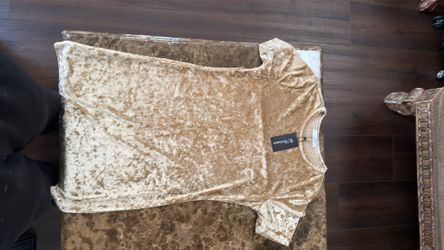 NEW Crushed Velvet Gold Dress- Size S
