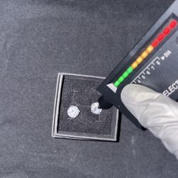 Diamond Round Cut Earrings Large 