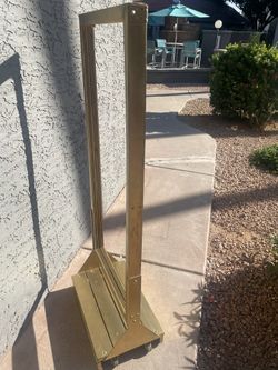 Outdoor business advertisement sign on wheels