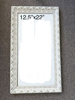 Ornate Distressed White Picture Frame