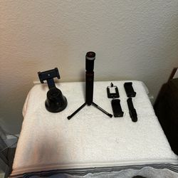 Phone tripod, selfie stick, holders