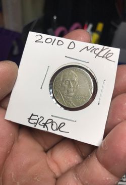 2010 D error nickle