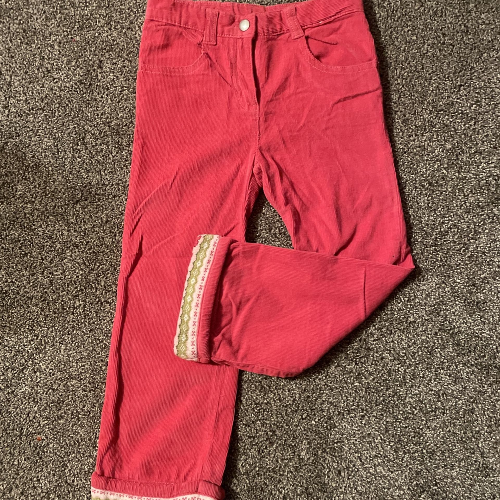 Oshkosh Pink Corduroy Pants W/ Fleece Bottom Design
