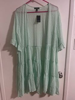 2X New Torrid Mint Green Tiered Kimono Cardigan