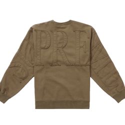 Supreme Tonal Applique Crewneck Olive Brown XXL