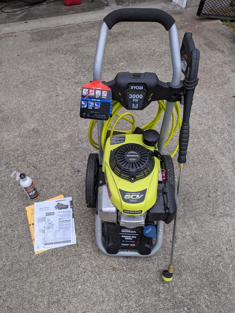 Ryobi pressure washer with Honda engine