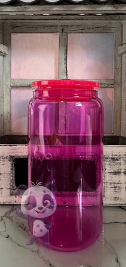 16oz Sublimation Glass can cup Pink