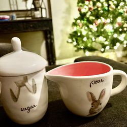 Rae Dunn Easter, bunny, sugar, and creamer set