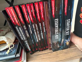 DND 5e books + essentials kit + starter kit