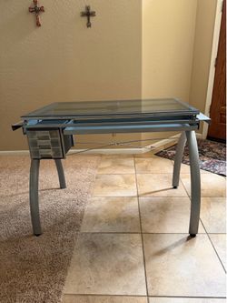 Glass Top Art Desk