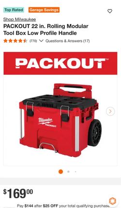 Milwaukee PACKOUT 22” Rolling Tool Box – 2 Available