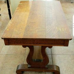 ANTIQUE OAK ARTS & CRAFTS CRAFTSMAN Two Drawer Hall Side Table