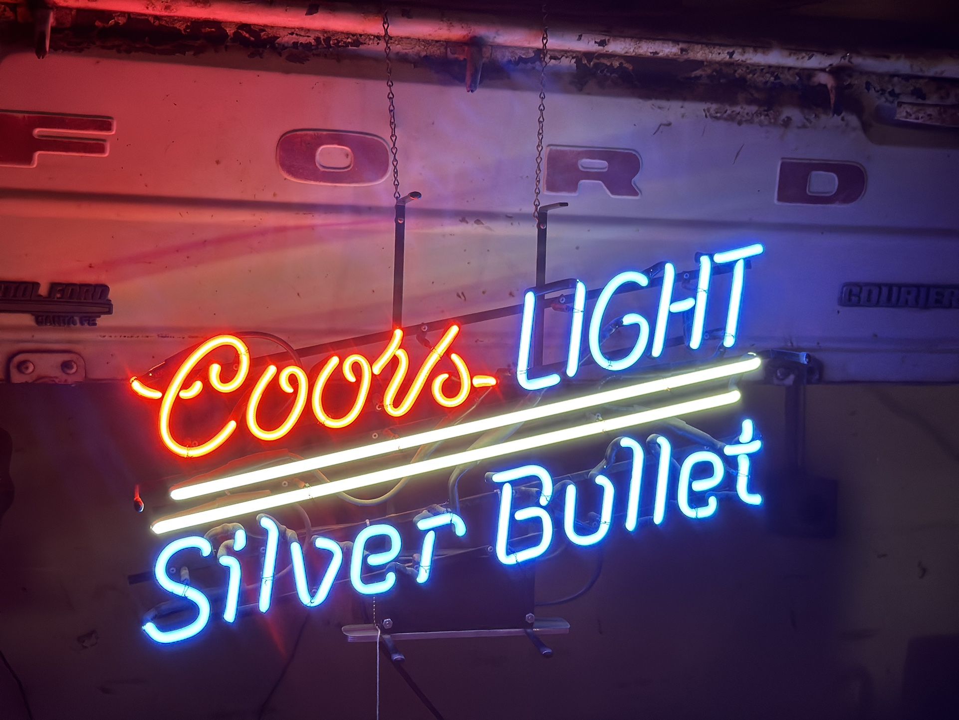 Coors Light Silver Bullet Neon