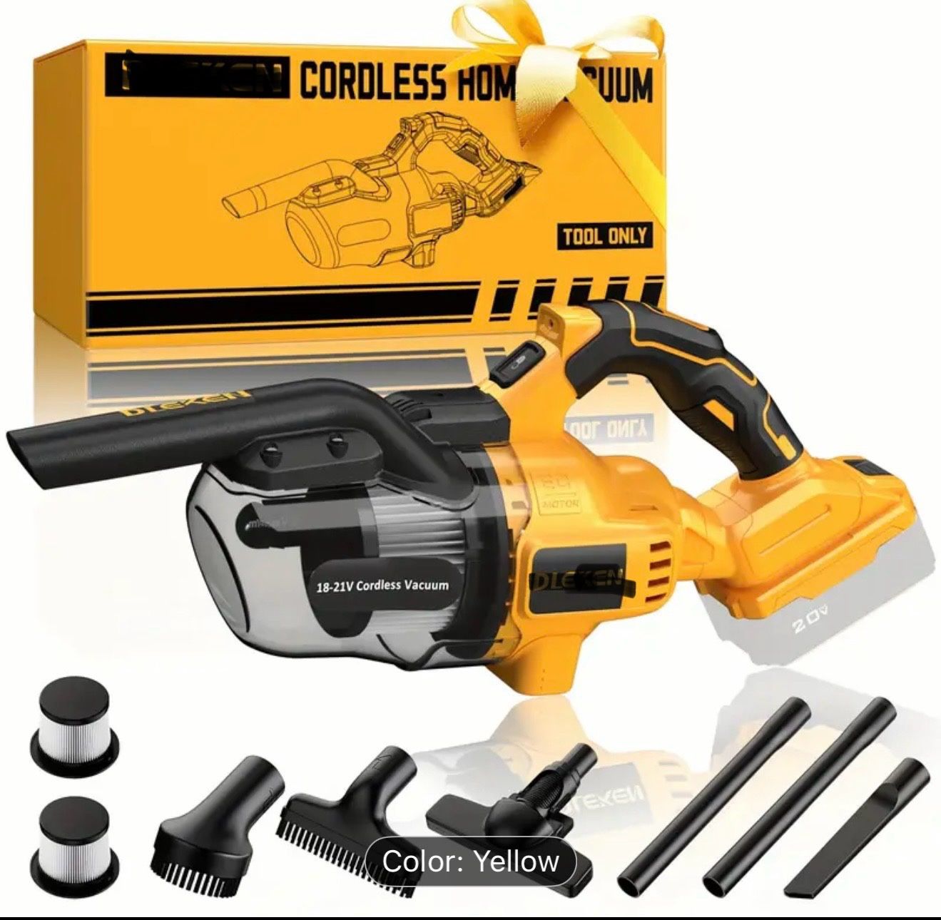 Handheld vacuum with filters this it tool only and is compatible with dewalt 20v batteries new $65