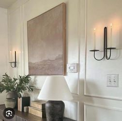 2pc Double Black Metal Sconce