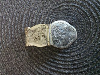 Western engraved money clip