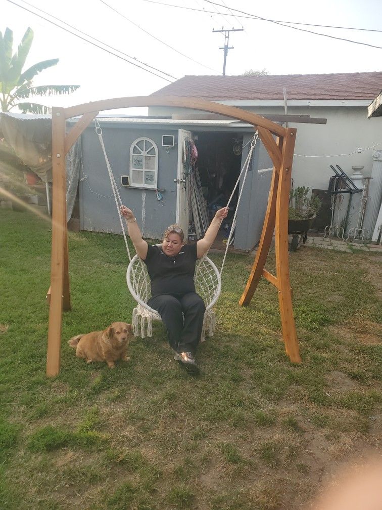 Outside Wooden Single Swing