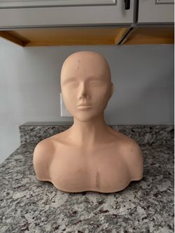 Neutral Flesh-Tone Female Mannequin Bust